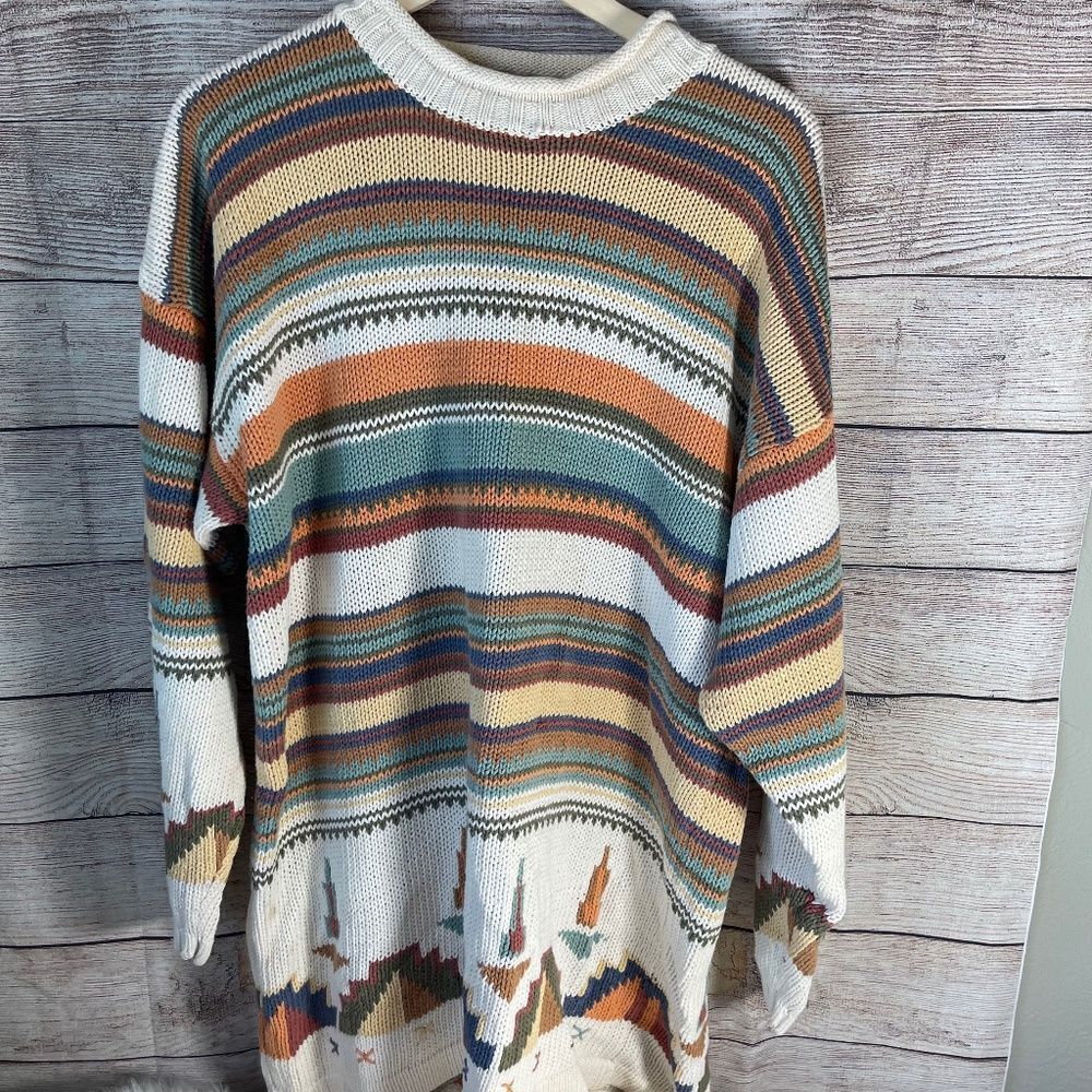 Woolrich Vintage Handcrafted Ramie/Cotton‎ Rolled Neck Sweater Sz XL